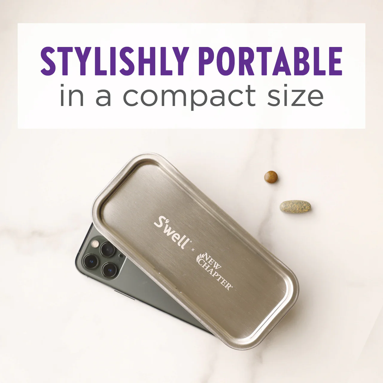 S’well x New Chapter Vitamin Case – Teakwood - Image 3