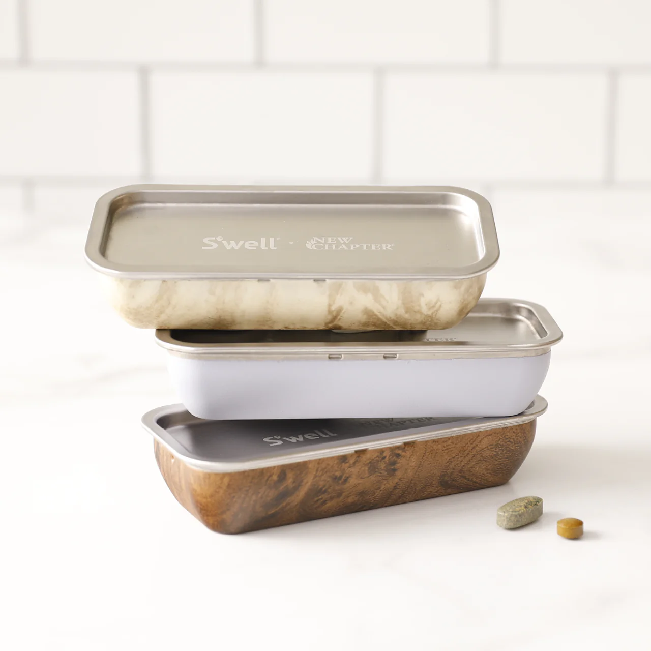 S’well x New Chapter Vitamin Case – Teakwood - Image 5